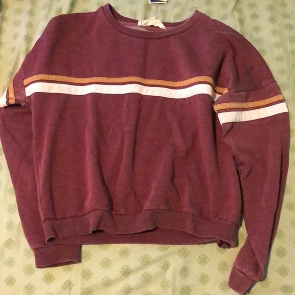 Pink Rose Tops - NWT red stripe cropped soft sweater long sleeve